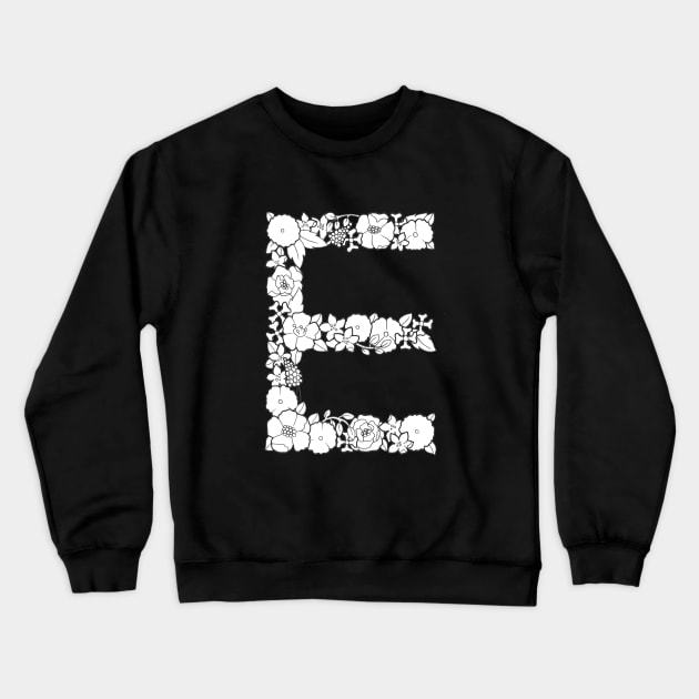 Floral Letter E Crewneck Sweatshirt by Litedawn